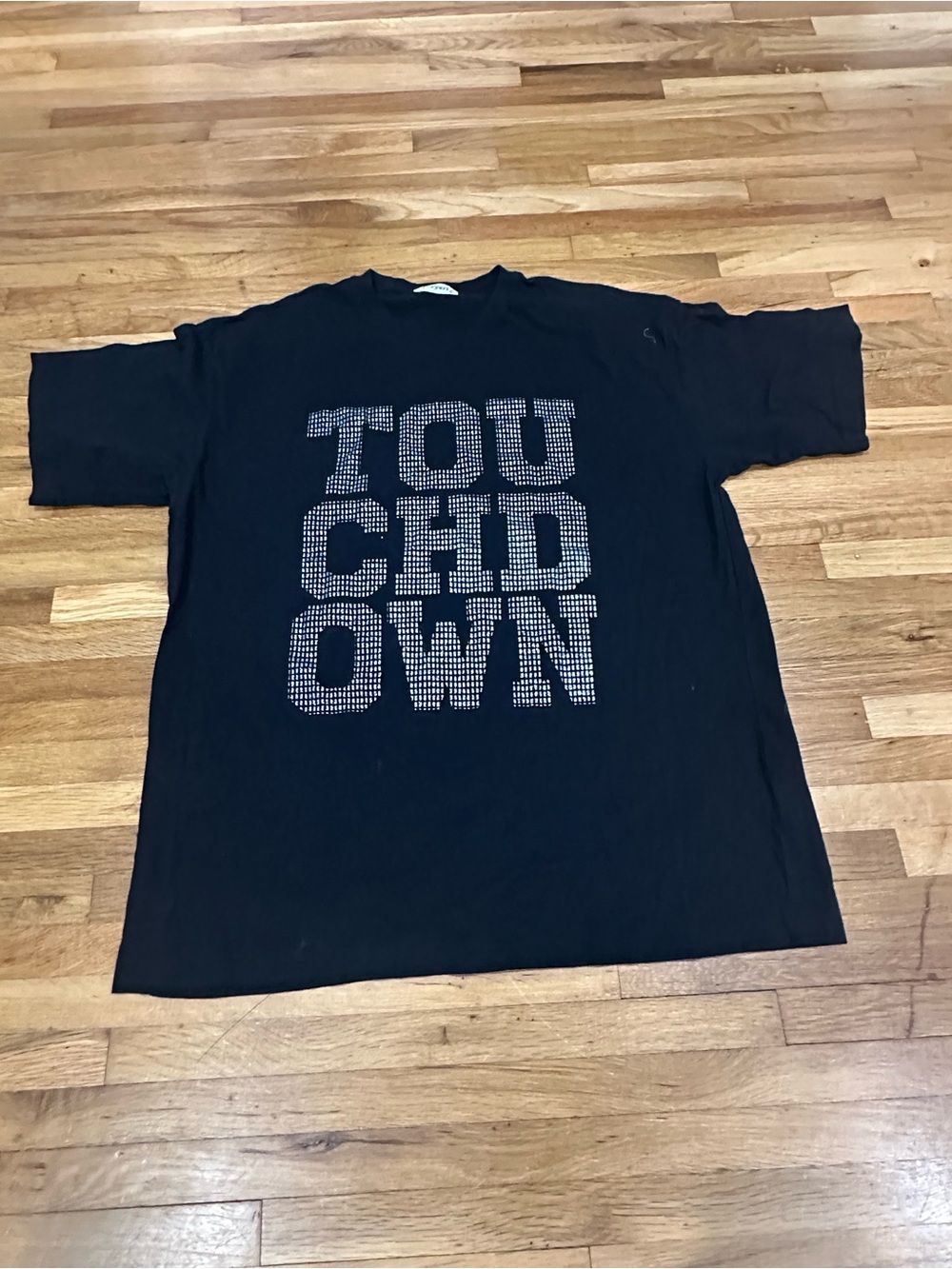 Black Rhinestone 'TOUCHDOWN' Short Sleeve Graphic Tee *NEW
